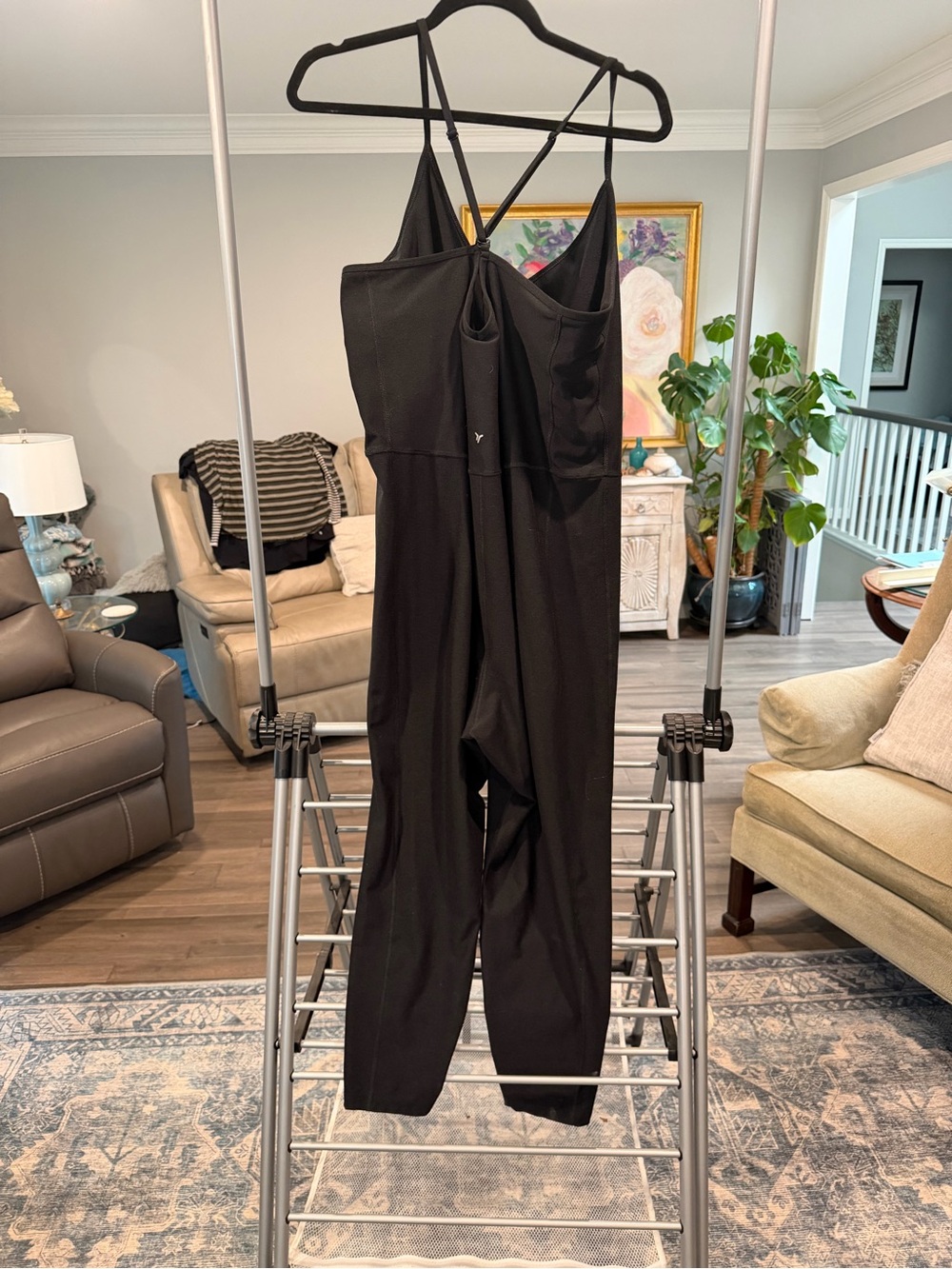 Black Strappy V-Back Jumpsuit